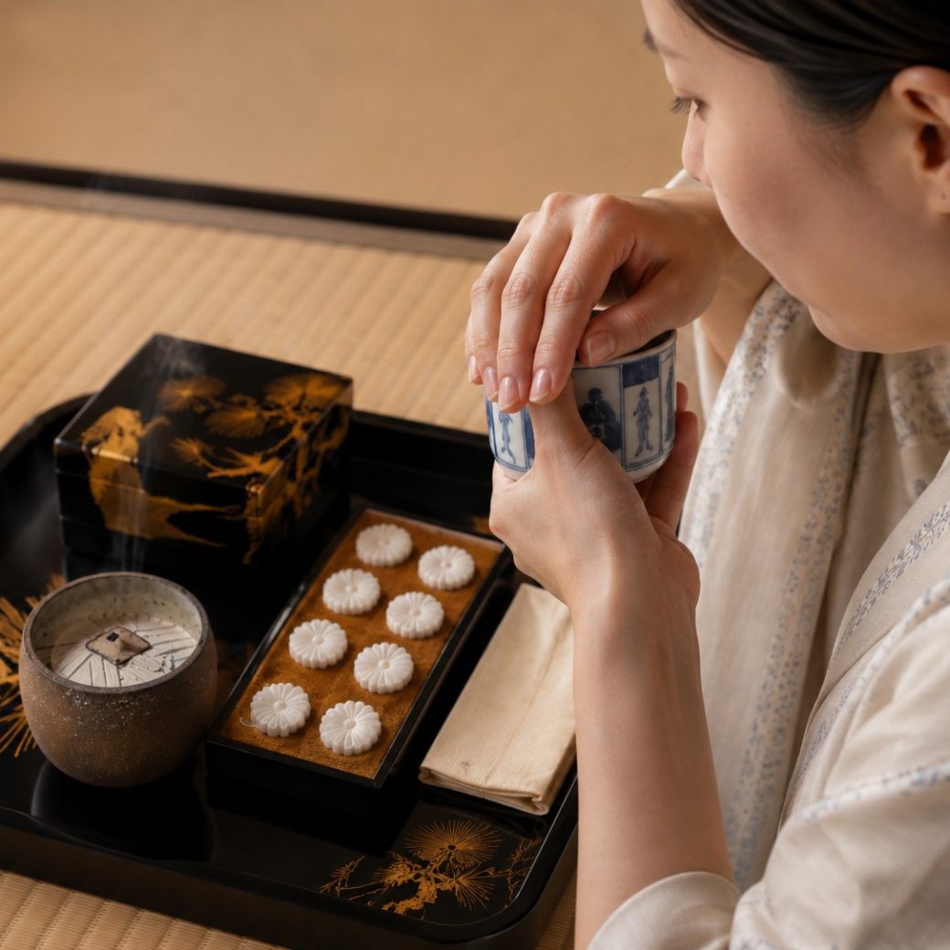 日本の美にふれる「香道三品大枝流の香道と花・茶の文化体験」